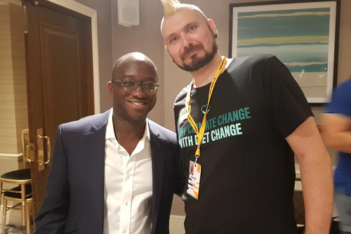 Sam Gyimah MP (Left) with James Archer PPC for Erewash (Right)